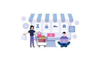 konzeptillustration der e-commerce-webseite vektor