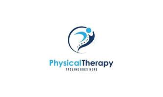 fysisk terapi logotyp design, medicinsk hälsa wellness vektor