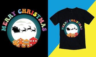 Frohe Weihnachten T-Shirt Slogan und Bekleidungsdesign, Typografie, Druck, Vektorillustration, 25. Dezember, wellig, Retro, T-Shirt. vektor