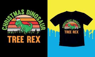 weihnachten saurus rex trinken bier t-shirt design und druckvorlage. vektor