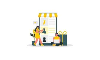 konzeptillustration der e-commerce-webseite vektor