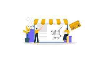 konzeptillustration der e-commerce-webseite vektor