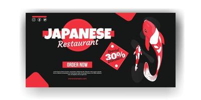 asiatisk mat japansk restaurang speciell dag erbjudande baner mall vektor
