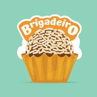 latinamerikansk mat brasiliansk mat choklad brigadeiro vektor design