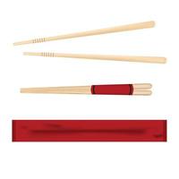 Asianfood Essstäbchen-Set aus Holz vektor