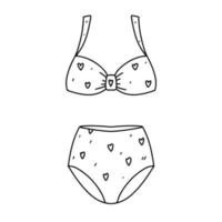 Bikini im handgezeichneten Doodle-Stil. Malbuch für Kinder. vektor