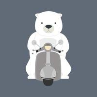 isbjörn ridning motorcykel vektor