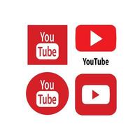 4 Stil des YouTube-Logos vektor