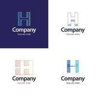 brev h stor logotyp packa design kreativ modern logotyper design för din företag vektor