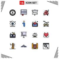 Aktienvektor-Icon-Pack mit 16 Zeilenzeichen und Symbolen für Datenwolken-Tafel-Designprozess editierbare kreative Vektordesign-Elemente vektor