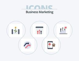 Business-Marketing-Flat-Icon-Pack 5 Icon-Design. Graph. Geschäft. seo. Smartphone. Anlage vektor