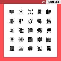 uppsättning av 25 modern ui ikoner symboler tecken för piller telefon team mobil mekanik redigerbar vektor design element