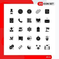 25 kreative Symbole, moderne Zeichen und Symbole von Lautsprecherpapier, Bangla-Clip-Befestigung, editierbare Vektordesign-Elemente vektor