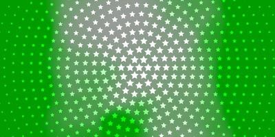 ljusgrön mall med neonstjärnor. vektor