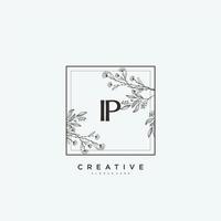 ip Beauty Vector Initial Logo Art, Handschrift Logo der Erstunterschrift, Hochzeit, Mode, Schmuck, Boutique, Blumen und Pflanzen mit kreativer Vorlage für jedes Unternehmen oder Geschäft.