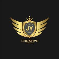 abstrakt brev jy skydda logotyp design mall. premie nominell monogram företag tecken. vektor