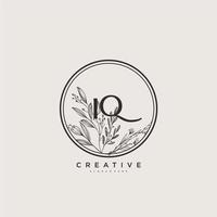 iq skönhet vektor första logotyp konst, handstil logotyp av första signatur, bröllop, mode, smycken, boutique, blommig och botanisk med kreativ mall för några företag eller företag.