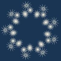abstraktes Design. schöner Winterhintergrund mit Schneeflocken ist ein großartiges Design für jeden Zweck. weihnachten blauer hintergrund. Schneeflocken auf einem dunkelblauen Hintergrund. vektor