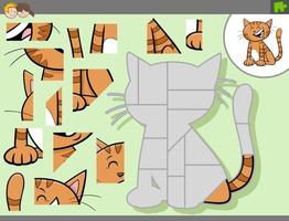 Puzzlespiel mit Cartoon-Katzenfigur vektor