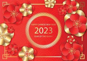 frohes chinesisches neujahr 2023 jahr des kaninchens vektor