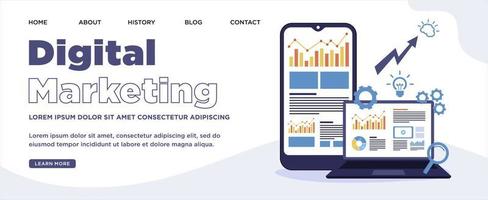 digital marknadsföring strategi webb baner vektor