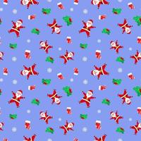 jul söt glad jultomten körsbärstrumpa lila mönster för omslagspapper vektor