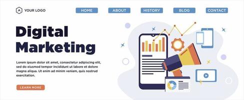 digital marknadsföring strategi webb baner vektor