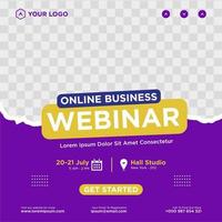 Live-Webinar für digitales Marketing und Social-Media-Beitrag oder Vorlagenbanner für Unternehmen vektor