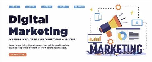 Web-Banner für digitale Marketingstrategien vektor