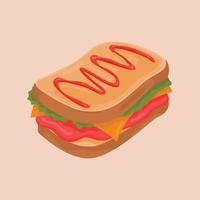 Sandwich-Grafikelement, Illustration eines Snack-Sandwiches vektor