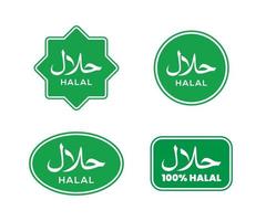 halal mat etiketter bricka och logotyp design mall vektor