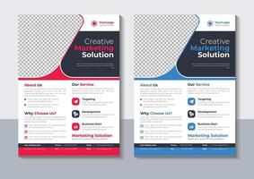 Corporate-Flyer-Design, kreative Marketing-Agentur-Flyer-Vorlage, abstrakter Business-Flyer, Broschüren-Design, Jahresbericht, Pro-Vektor vektor