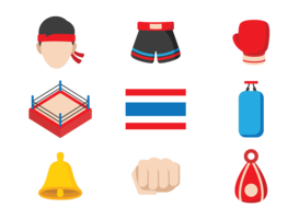 Muay Thai Icons Vektor