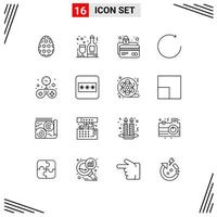 uppsättning av 16 modern ui ikoner symboler tecken för spel rotera Bankomat kort medurs skydd redigerbar vektor design element