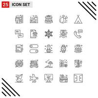 universell ikon symboler grupp av 25 modern rader av natur ben kaka mat kyckling ben redigerbar vektor design element