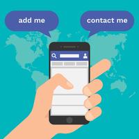 Social-Media-Add-me ​​und Kontakt-mich-Konzept vektor