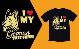 Ich liebe mein Schäferhund-T-Shirt, Schäferhund-Valentinsgruß-T-Shirt vektor