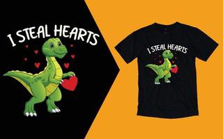 jag stjäla hjärtan, dinosaurie valentines dag t shirts vektor