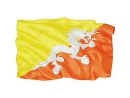 3d bhutan flagga nationell tecken symbol vektor