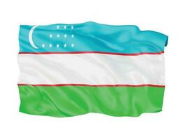 3D-Usbekistan-Flagge nationales Zeichensymbol vektor