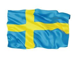 3d Sverige flagga nationell tecken symbol vektor