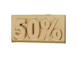 50 Prozent goldene Zahl mit 3D-Rendering vektor