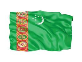 3d turkmenistan flagga nationell tecken symbol vektor