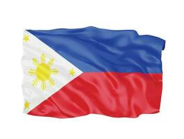 3d filippinerna flagga nationell tecken symbol vektor