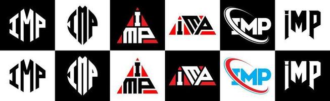 Kobold-Brief-Logo-Design in sechs Stilen. Koboldpolygon, Kreis, Dreieck, Sechseck, flacher und einfacher Stil mit schwarz-weißem Buchstabenlogo in einer Zeichenfläche. Imp minimalistisches und klassisches Logo vektor