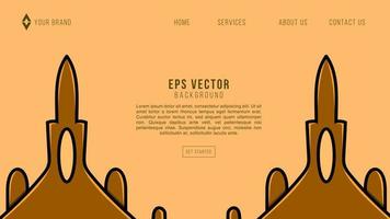 bearbeitbare Vektor-Website-Vorlage mit Jet-isoliertem Design vektor