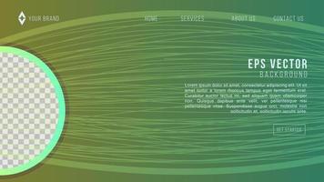 abstrakte wellenlinien hintergrund mit lebendigem grün-gelbem farbverlauf für website-zielseite vektor