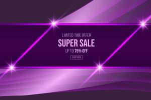 Super-Sale-Banner-Template-Design für Medienaktionen und Social-Media-Promo vektor