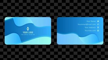 Design-Vorlagenvektor der blauen abstrakten Kurven-Visitenkarte flacher