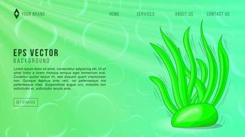 grüne korallenwebseite ozean banner design vorlage vektor